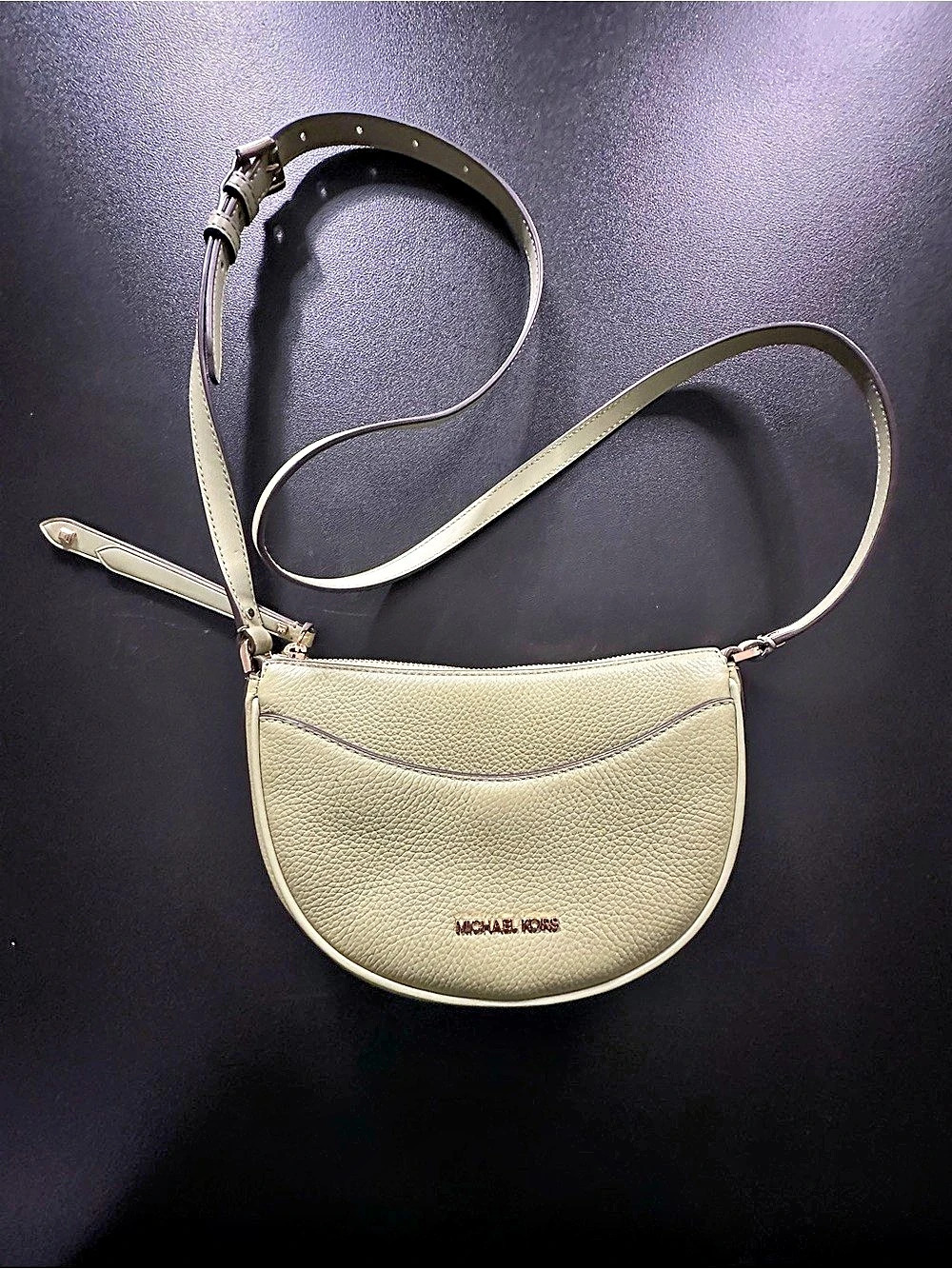 Michael Kors Emilia Half Moon Crossbody Bag Green